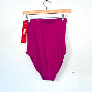 Spanx Swimsuit Size 8 Berry Pink One Piece Strapless Shapewear Barbie Beach NEW